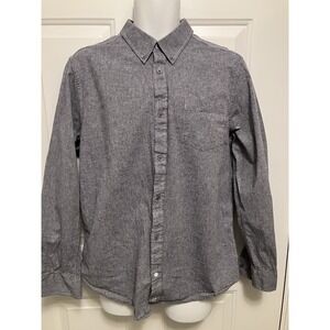 Five Four Los Angeles‎ Men's Blue/Grey Button Up 100% Cotton Shirt Size Large